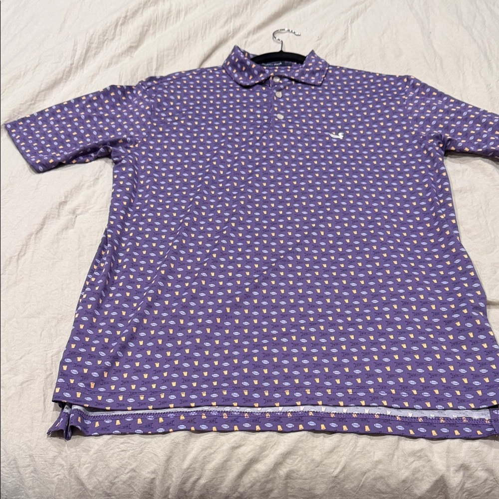 Purple Patterned Men's Polo Shirt Southern Marsh